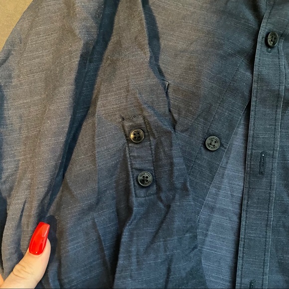 Calvin Klein casual button down blue tee - Picture 3 of 4